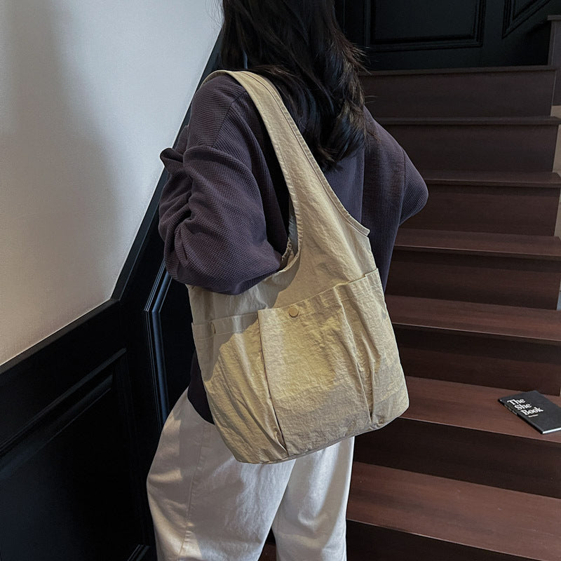 Women's Solid Color Underarm Large Capacity Totes Korean Women's Shoulder Bag