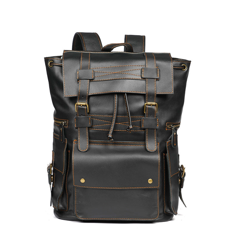 Top Layer Cowhide Large Capacity Retro Leather Leisure Backpack