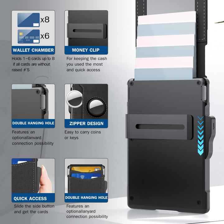 Bifold Carbon Fiber Flip Fashion Large Capacity Card Holder