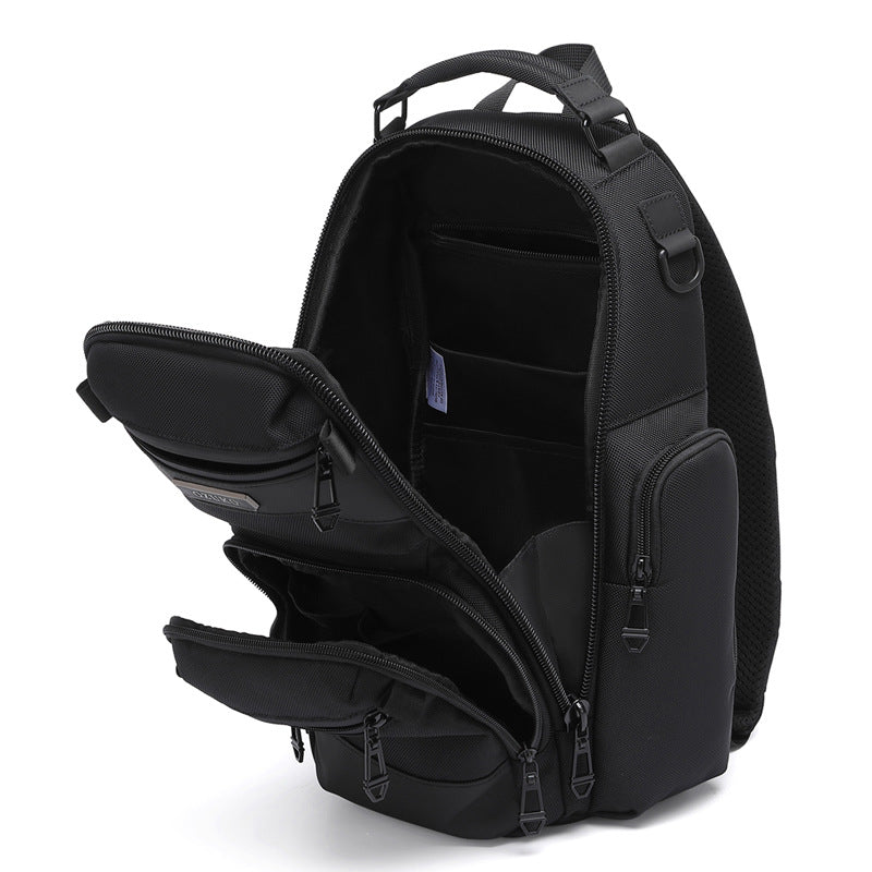 Men's High-grade Black Waterproof Lightweight Multifunctional Commute Leisure Men's Chest Bag