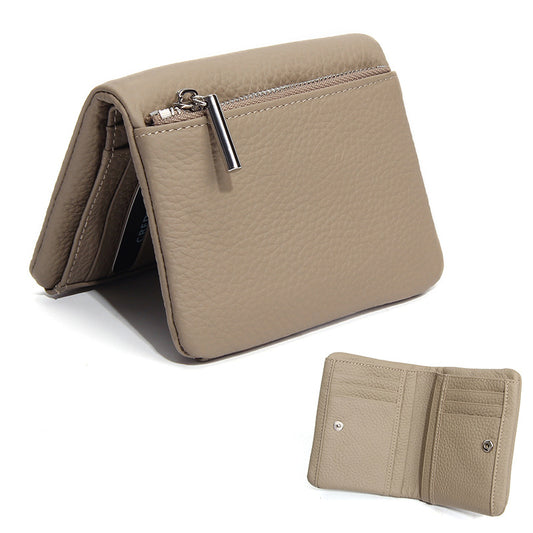 Women's & Men's First Layer Cowhide Leather Short Niche Lightweight Large Capacity Men's Wallets