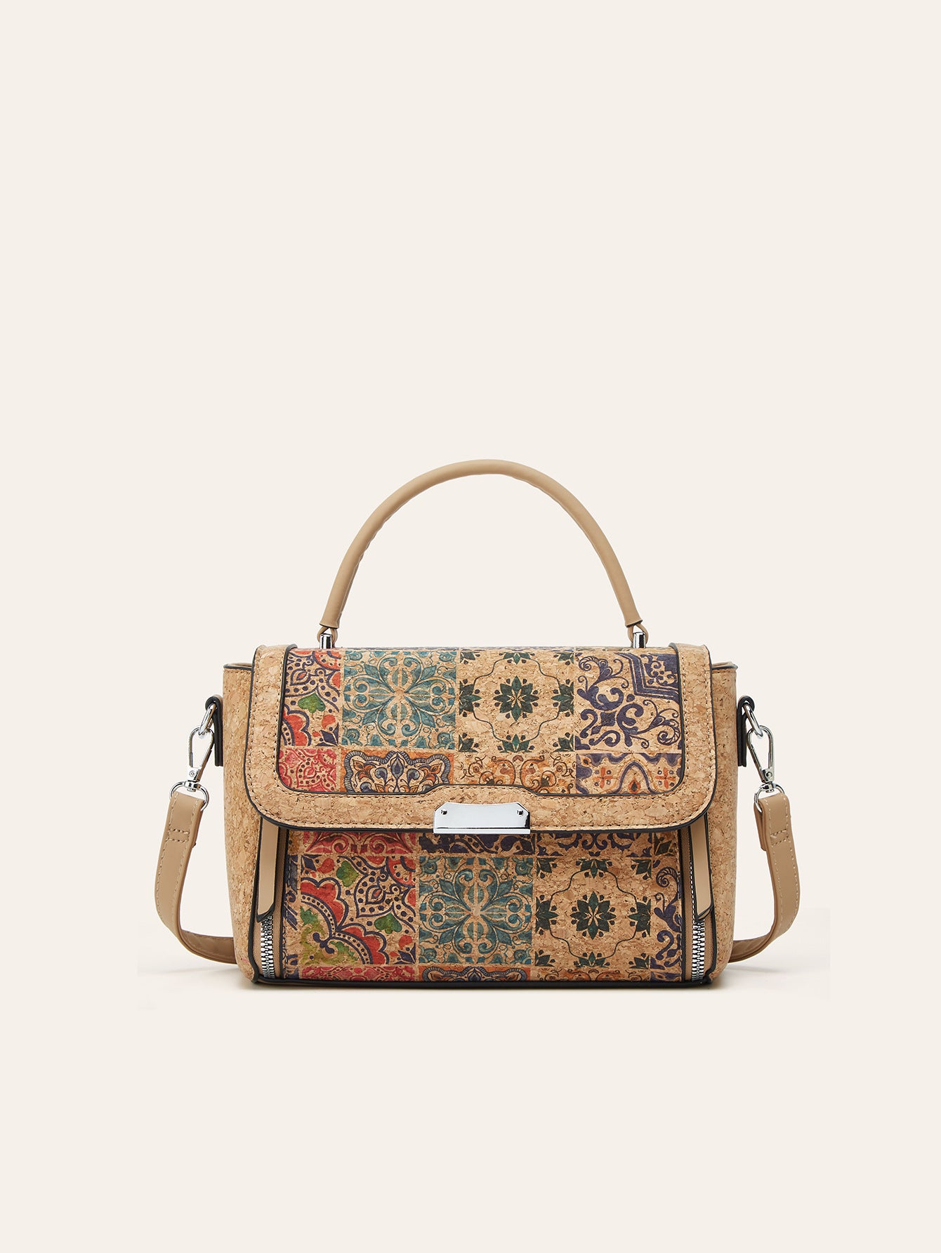 Cork Printed Fashion Trendy Unique National Bark Small Square Bags