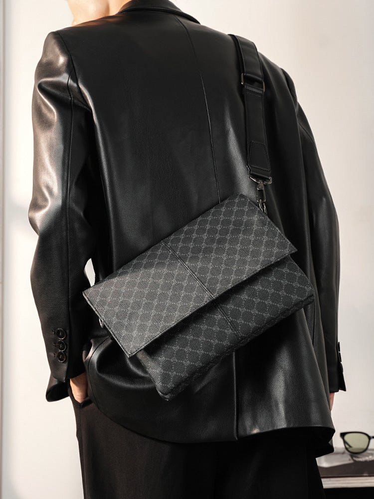 Men's Folding Fashion Korean Trendy Motorcycle Poor Men's Shoulder Bag