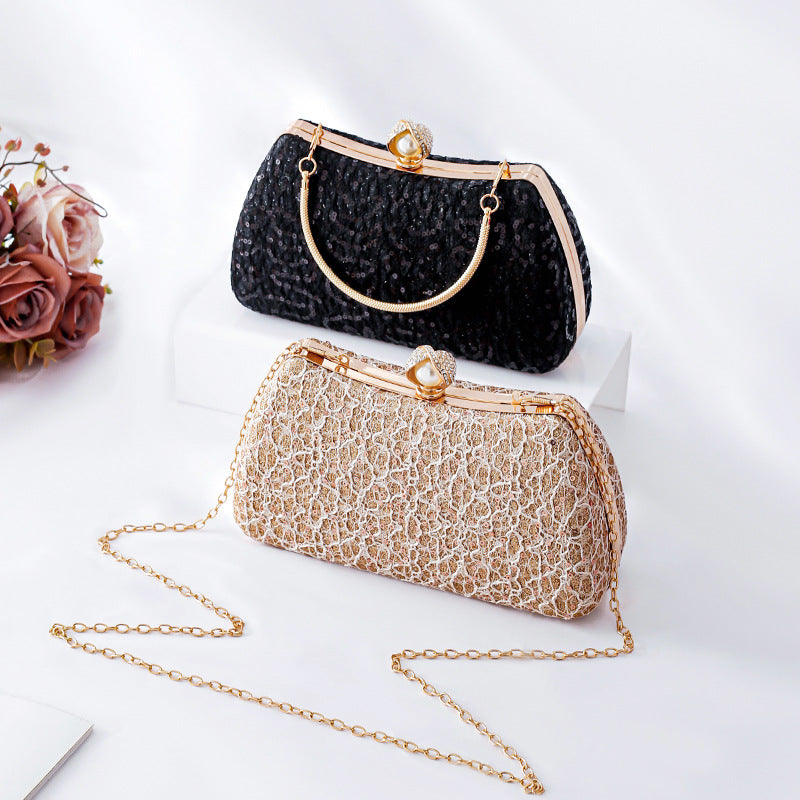 Cheongsam Lace Sequin Fashion Banquet Clutch Evening Bags