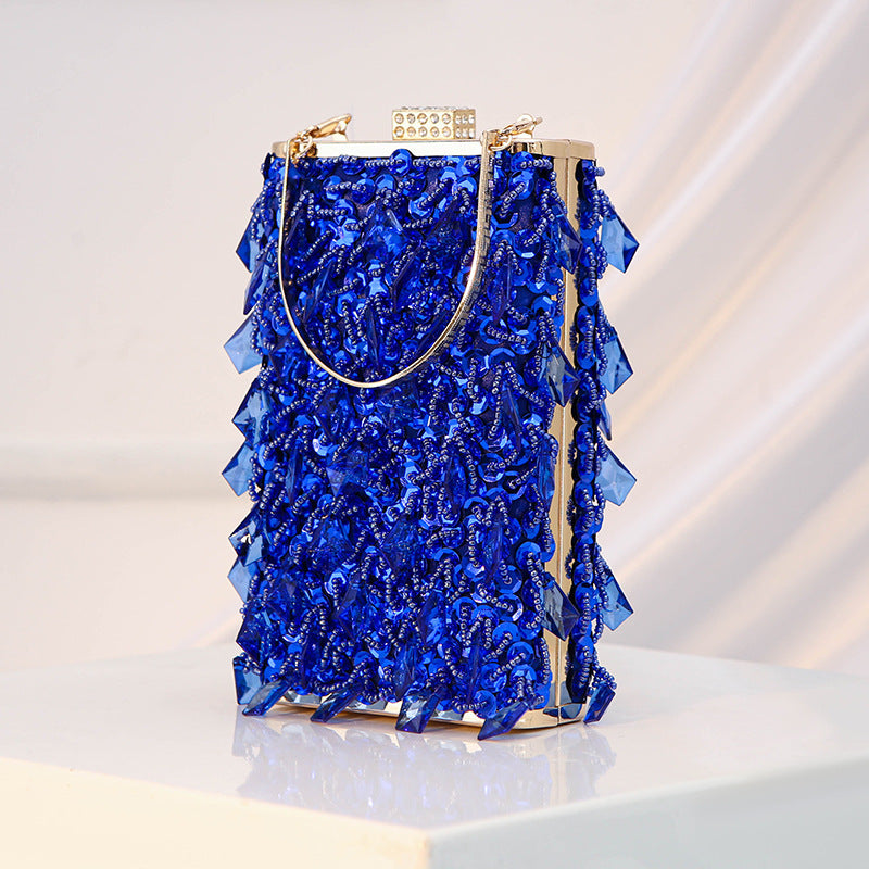 Women's Feast Handmade Beaded Vertical Banquet Dress Dinner Bag