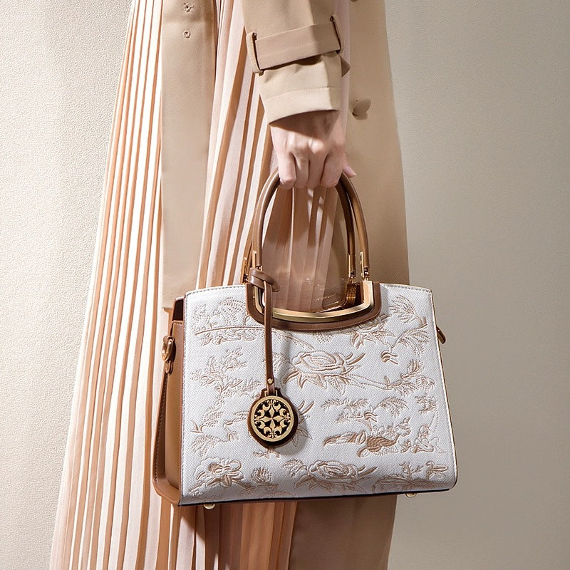 Women's High-grade Fashion Embroidered Large Capacity Mom Shoulder Bags