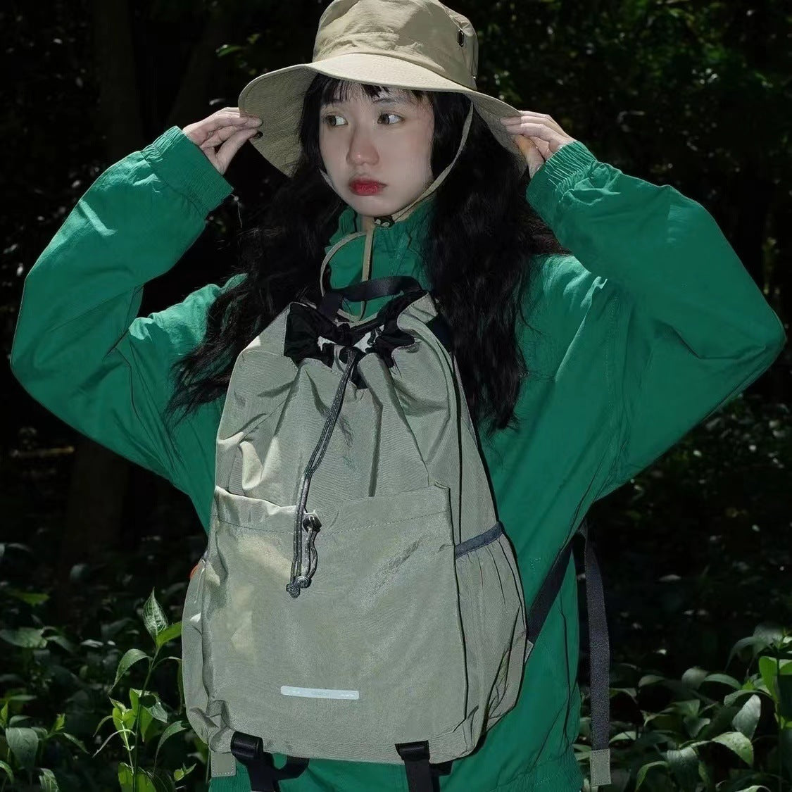 Korean Drawstring Gymnastic Valise Simple Solid Color Portable Tennis Breathable Leisure Backpack