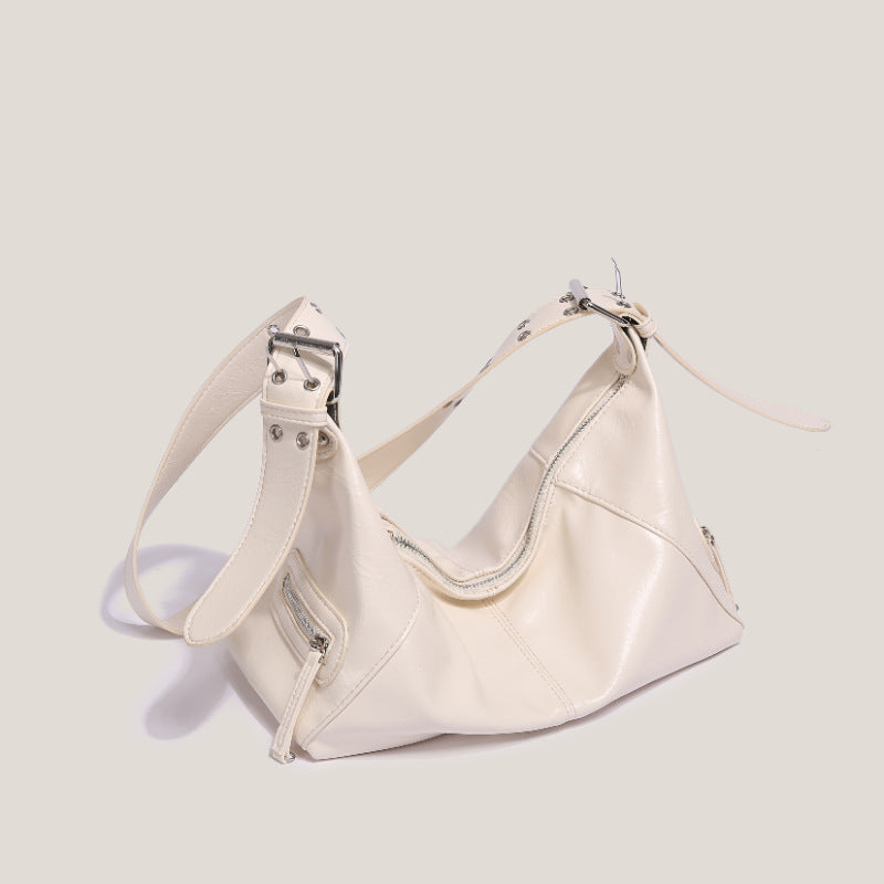 Oil Wax Skin Underarm Crescent Large Capacity High Shoulder Bags