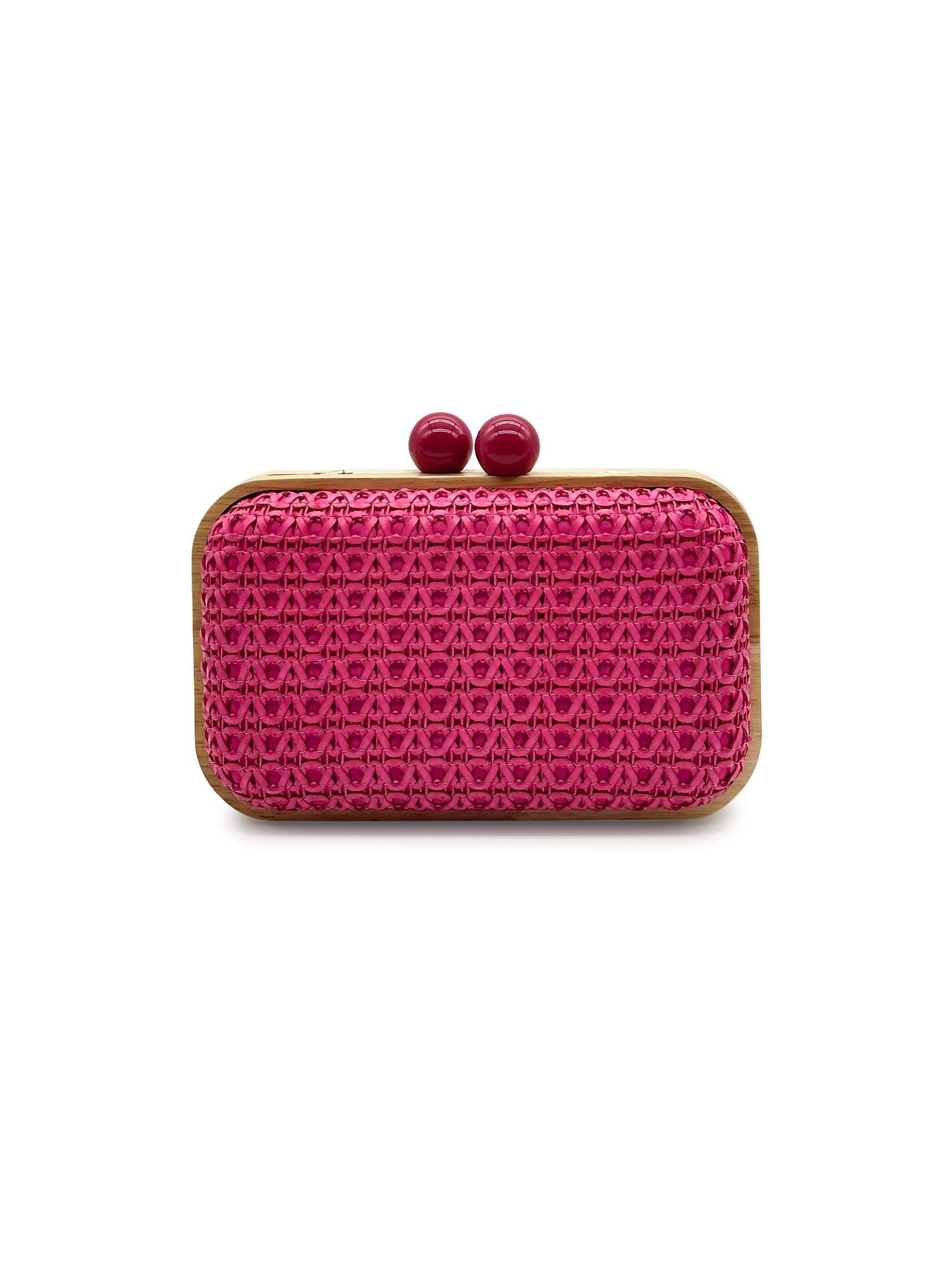 Main Push Wooden Straw Woven Banquet Dinner Bag