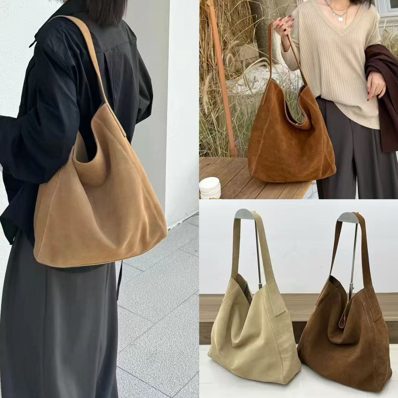 Women's High-grade Suede Genuine Leather Large Capacity Women's Shoulder Bag
