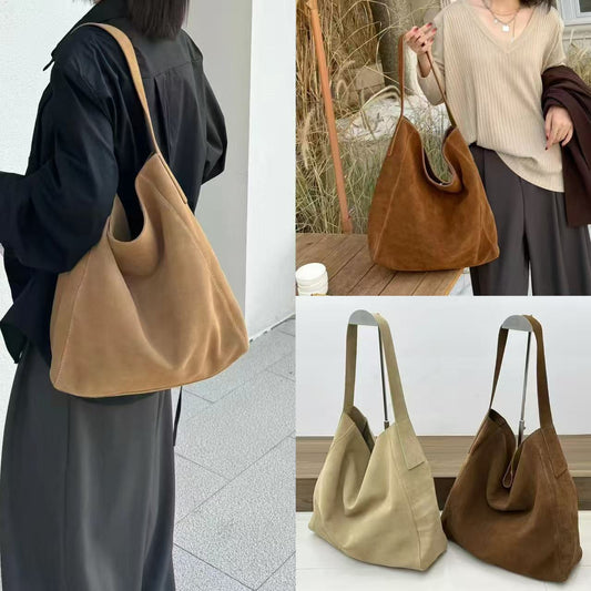 Women's High-grade Suede Genuine Leather Large Capacity Women's Shoulder Bag