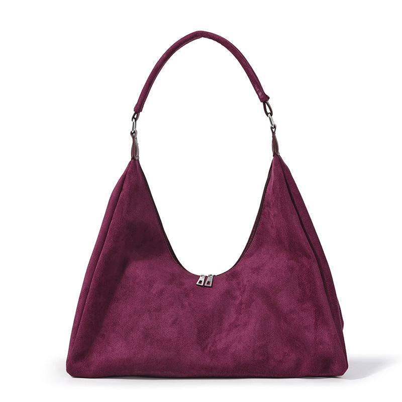 Women's Frosted Suede Large Capacity Commuter Korean Style Idle Fashion Women's Shoulder Bag