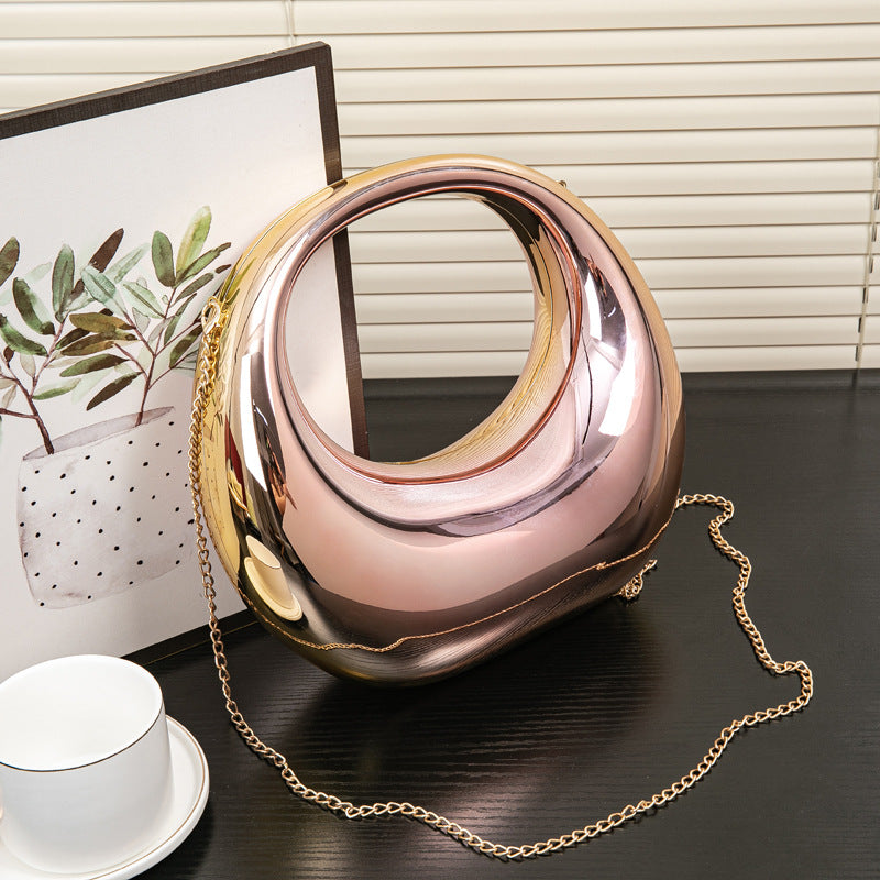 Cool Crescent Gold Sier Makeup Acrylic Dinner Bag