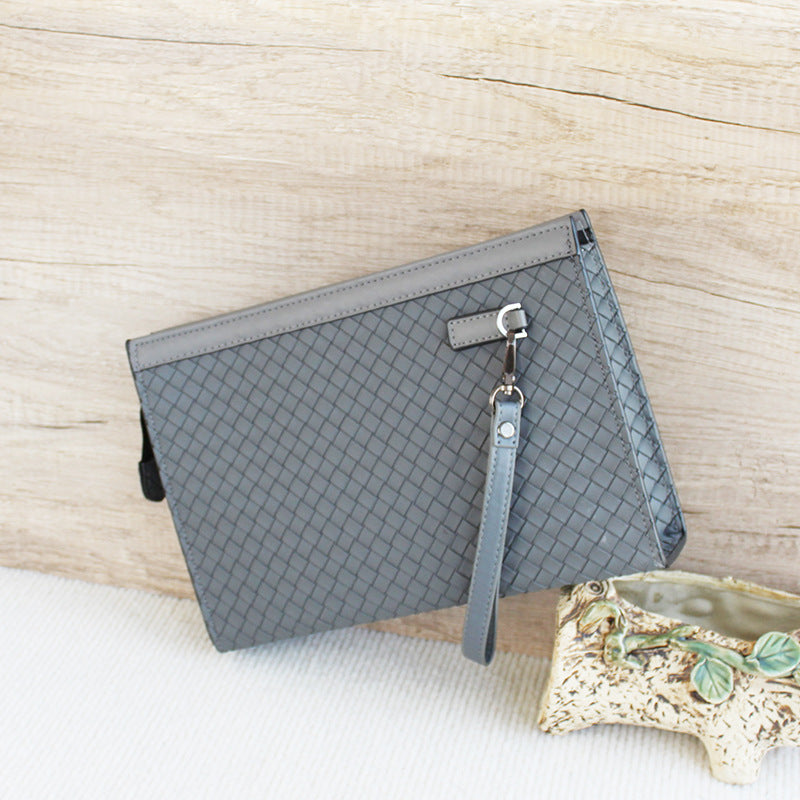 Men's Woven Pattern Large Capacity Business Envelope Men's Clutch