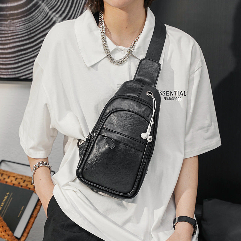Creative Men's Retail Trendy Leather Boys Men's Chest Bag