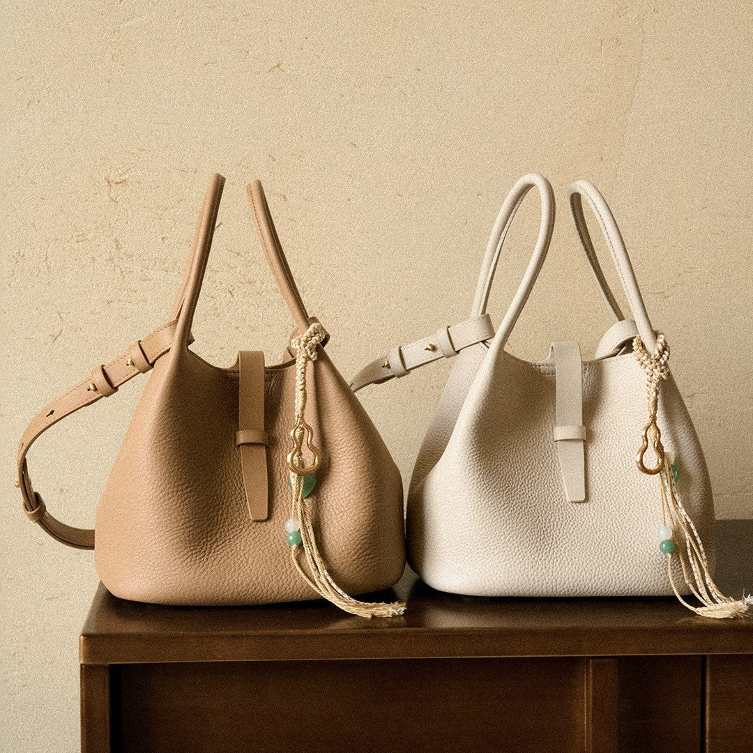 Slope Echo Vegetable Basket Top Layer Cowhide Handbags