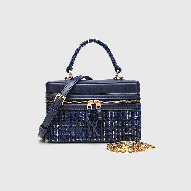 Women's Little Style Woollen Cloth Box Hard Fashion Bags