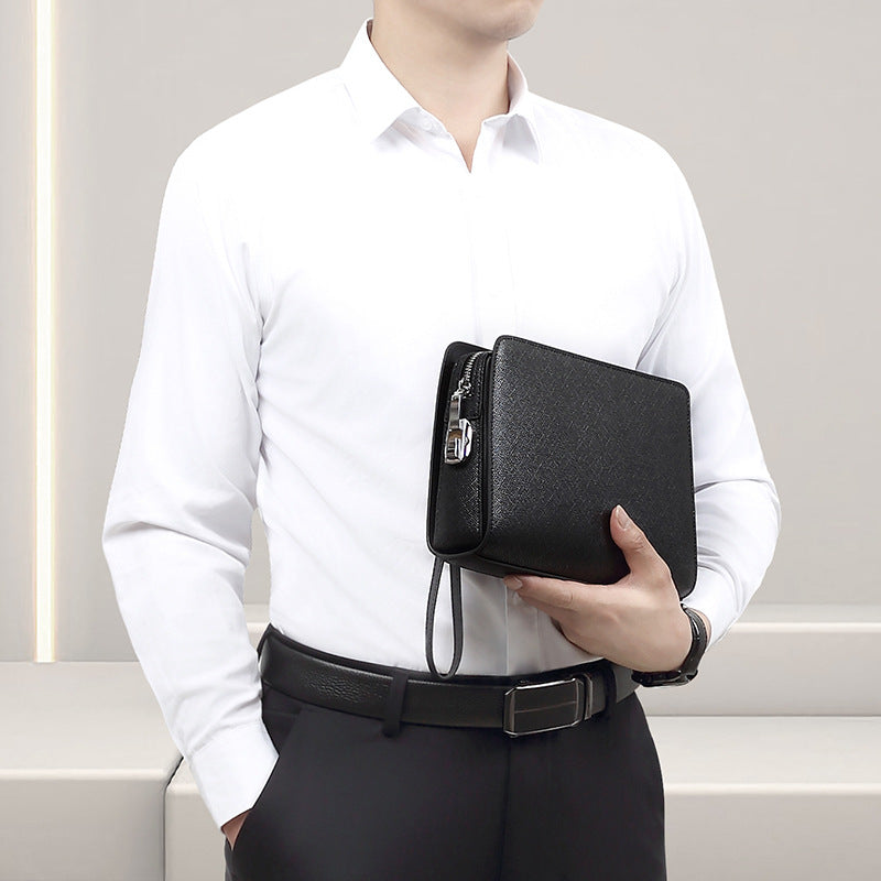 Men's Leather Password Advanced Sense Business Large Men's Clutch