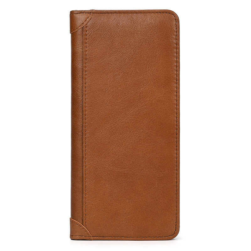 Men's Capacity First Layer Cowhide Genuine Leather Men's Clutch
