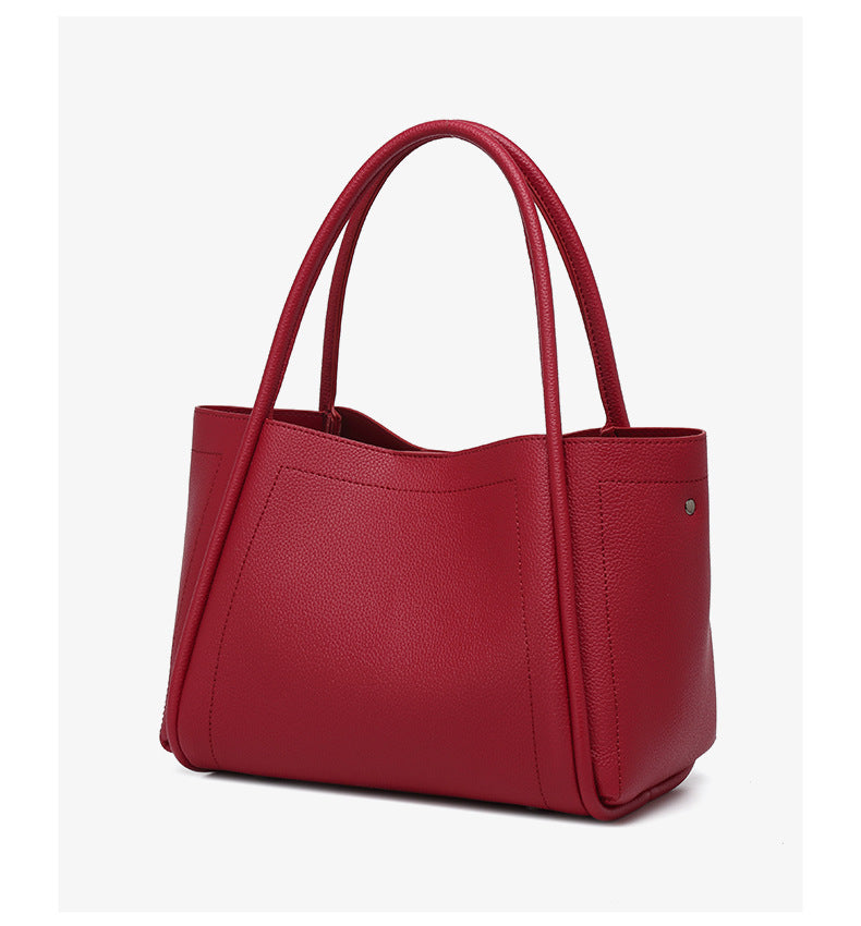 Women's Elegant Soft Leather Light Luxury Vegetable Basket Bags