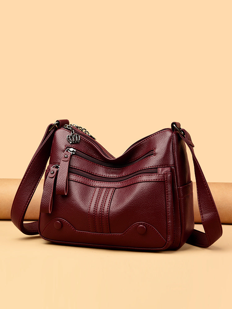 Women's Large Capacity Soft Leather Mother Versatile Women's Messenger Bag