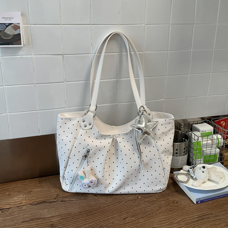Women's Large Capacity Underarm Polka Dot Fashion Bags