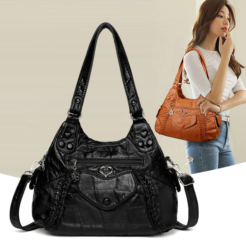 Women's Mom Large Capacity Soft Leather Fashion Shoulder Bags