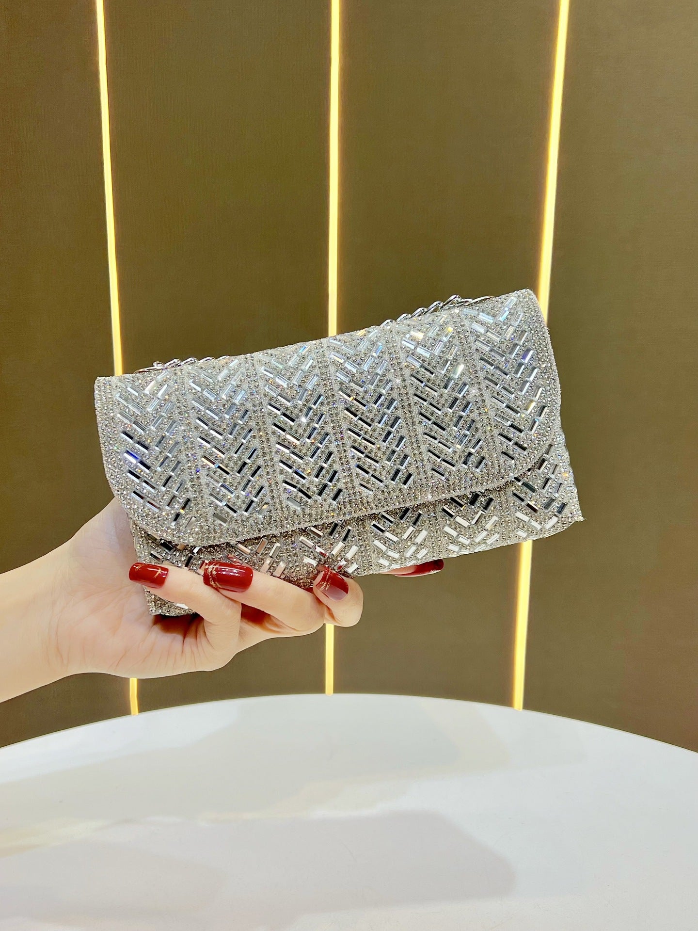 Fashion Chain Style One Full Diamond Light Luxury High-grade Shoulder Bags