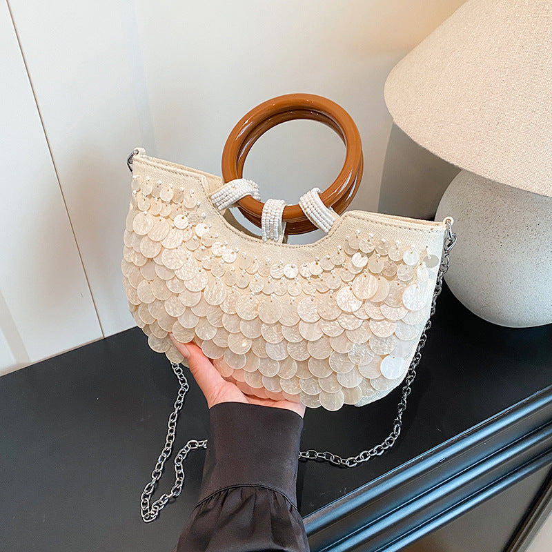 Women's Handmade Shell Niche Fairy Temperament Wild Women's Messenger Bag