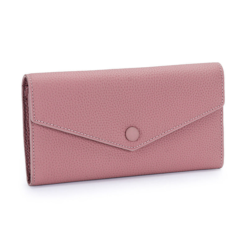 Women's Full Cowhide Long Large Capacity Genuine Ladies Wallet