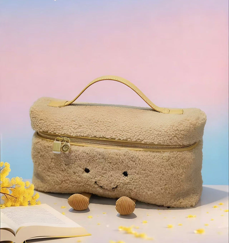 Lunch Box Furry Smiling Face Cute Women's Handbag