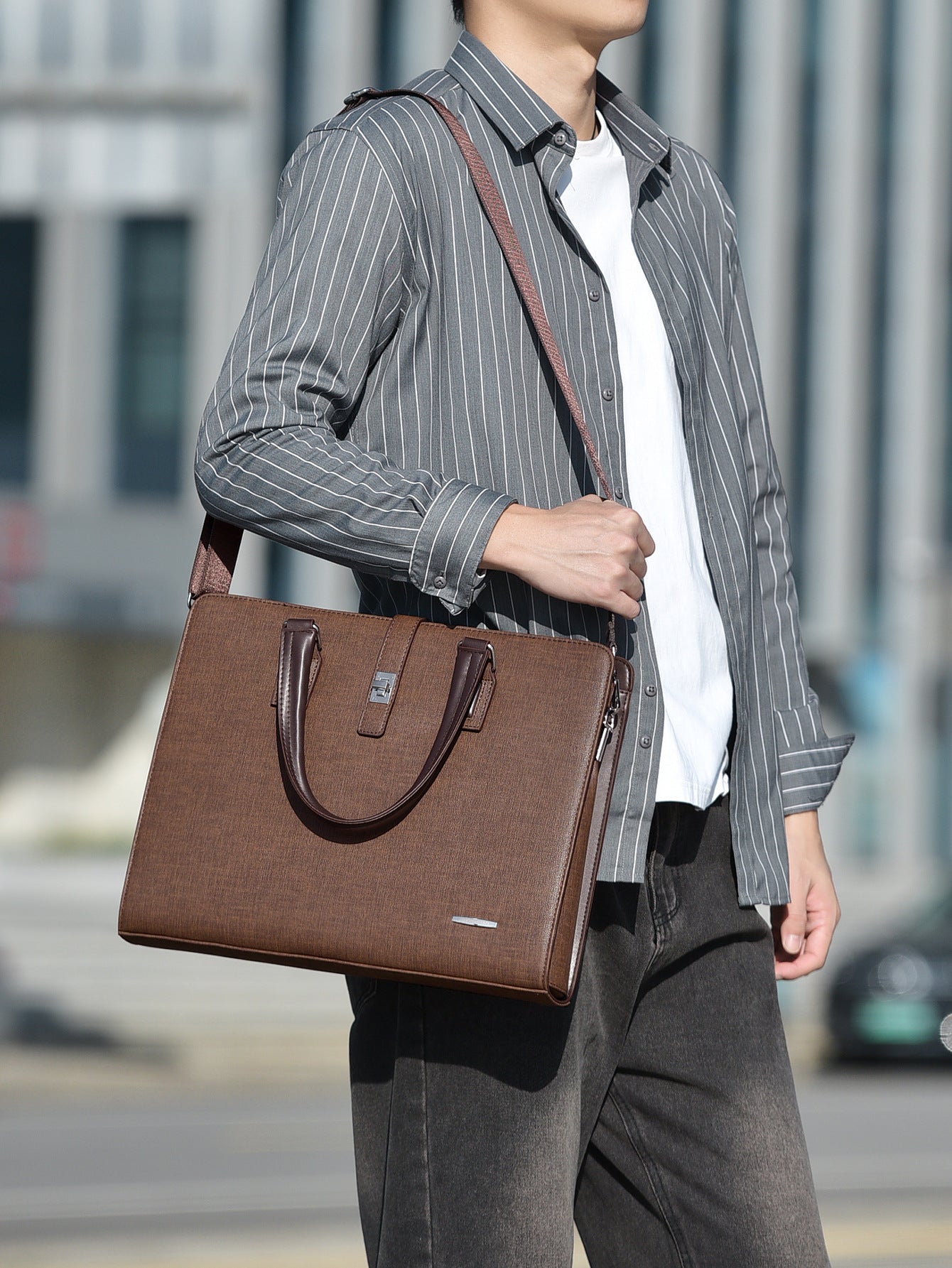 Men's Retro Fashion Horizontal Business Commute File Men's Handbags