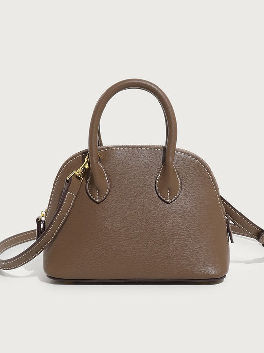 Women's Genuine Leather Bowling Solid Color Shell Women's Handbag