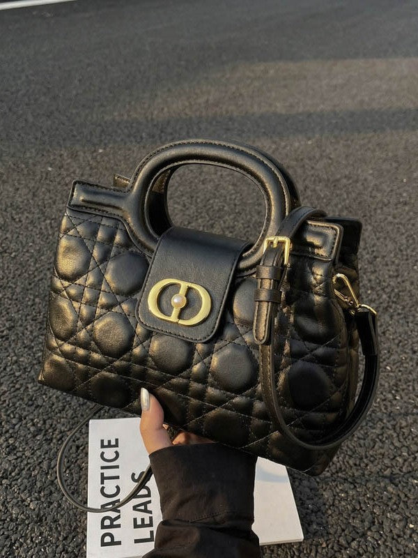 Thread Diamond Chain Fashion Genuine Leather Pearl Hand Light Bags