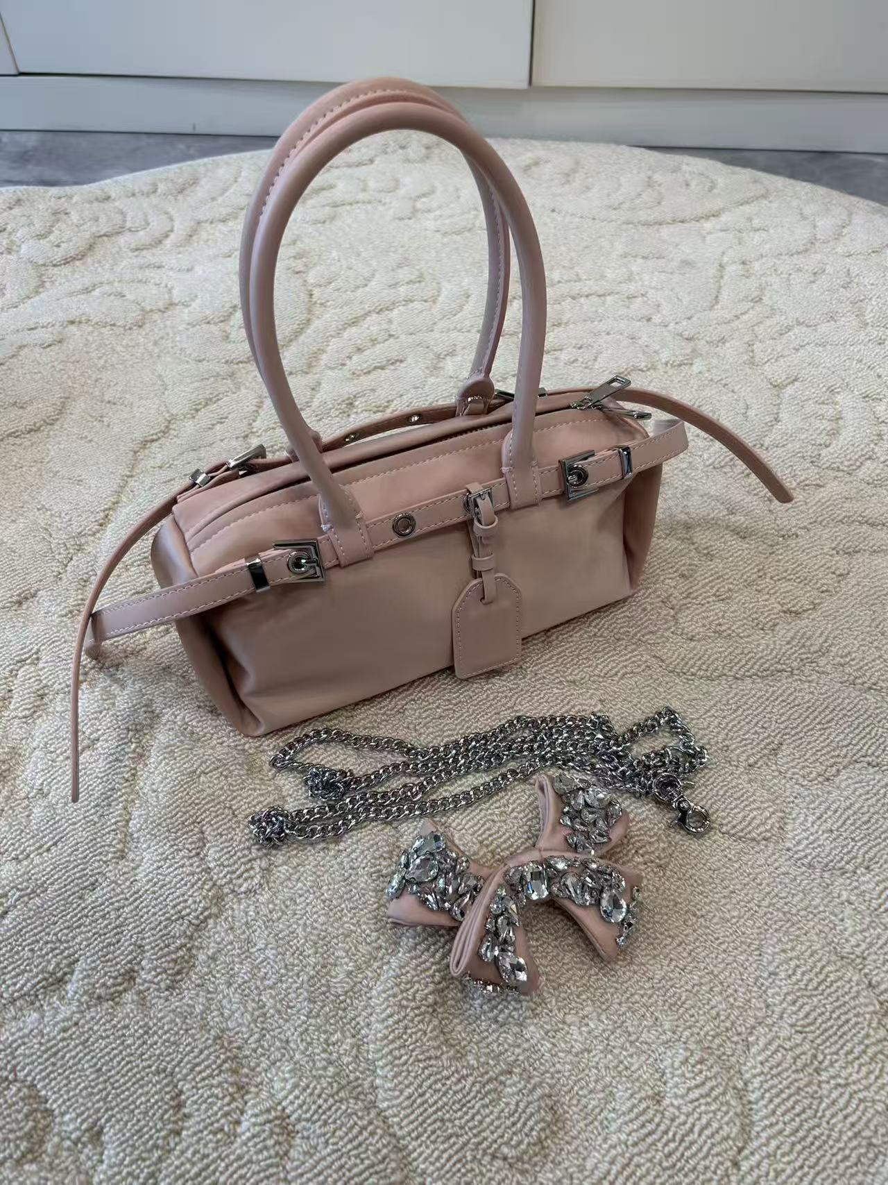 Sausage Cowhide Locomotive Style French Stick Baguette Hand Women's Shoulder Bag