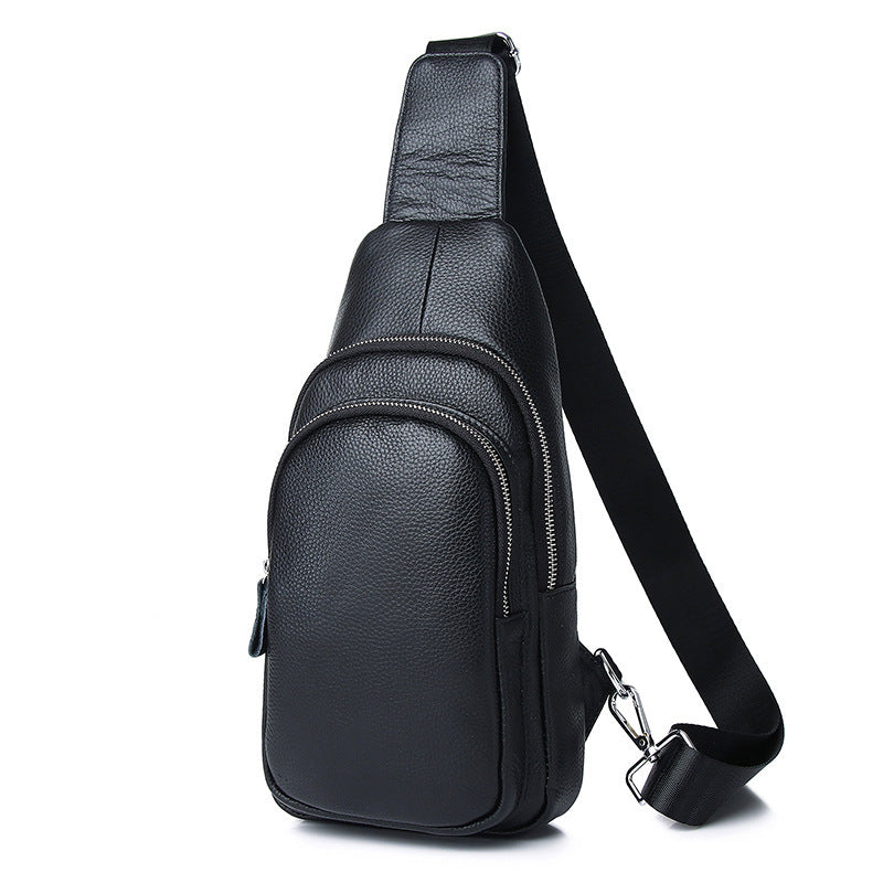 Men's Genuine Leather Leisure Large Capacity Trendy Cowhide Versatile Men's Chest Bags