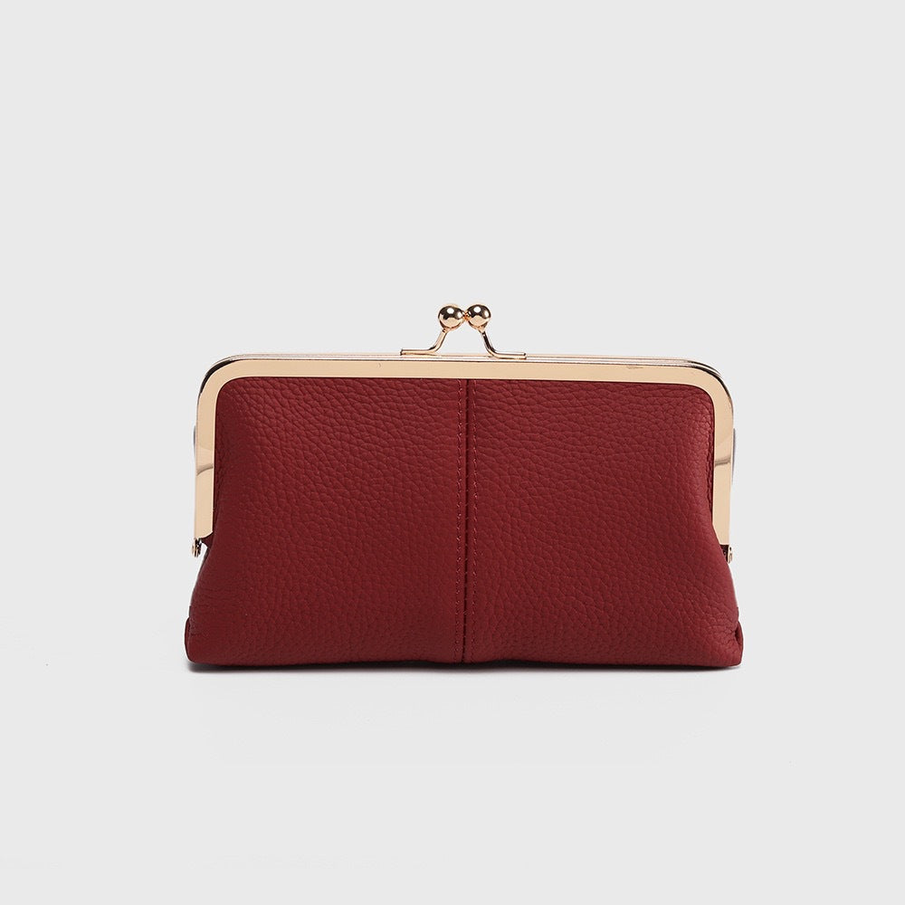 Women's Simple Fashion Retro Folding Clip Long Large Ladies Wallet