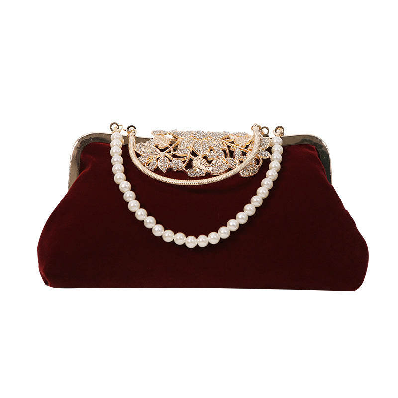Handmade Beaded Pearl Wrist Retro Cheongsam Bags