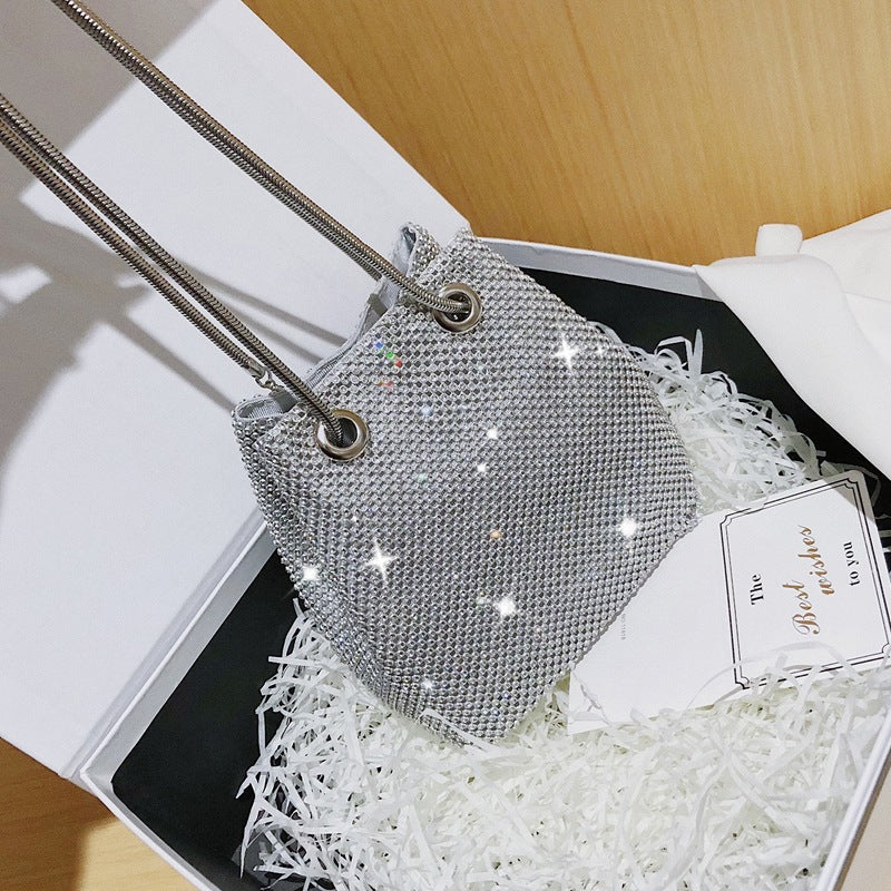 Trendy Charming Full Diamond Chain Banquet Bags