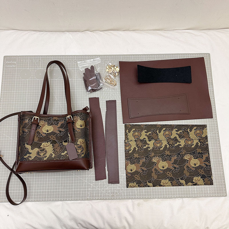 Chinese Style Pattern Material Handmade Big Women's Shoulder Bag
