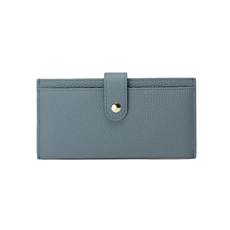 Women's Position Cowhide Long Outside With Independent Purses