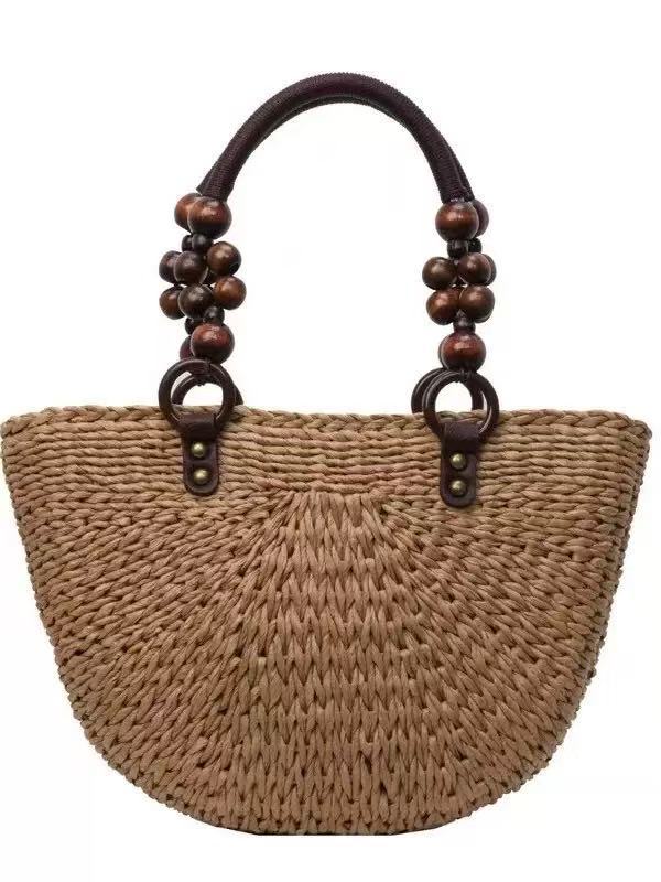 Portable Large Capacity Summer Rattan Seaside Beach Vacation Bags