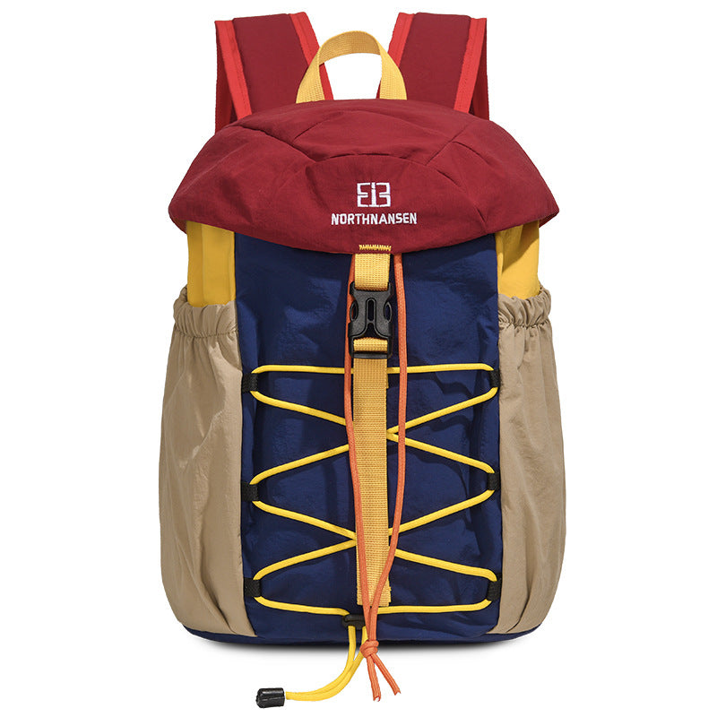 Women's Portable Contrast Color Leisure Drawstring College Backpacks