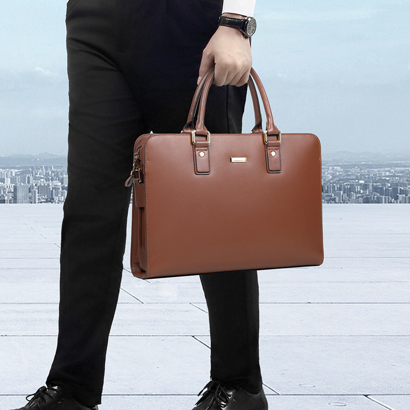 Men's Genuine Leather Business Large Capacity Cowhide Men's Briefcases