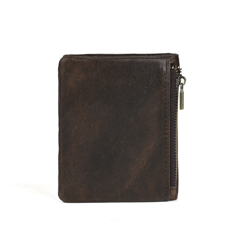Men's Ancient Hipster Genuine Leather Vertical Fashion Vintage Cowhide Men's Wallets