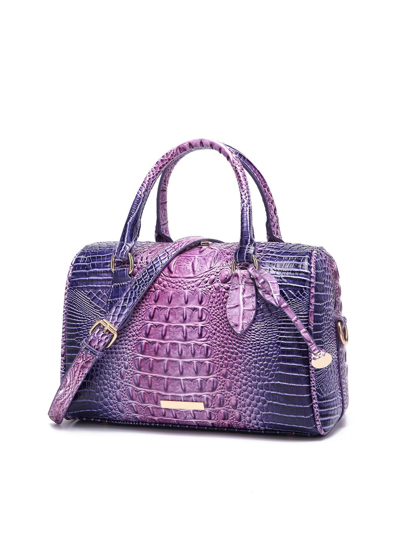 Women's Portable Underarm Vintage Brahmin Crocodile Pattern Bags