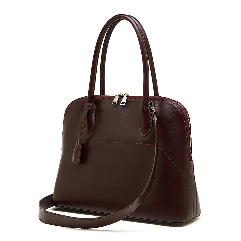 Women's Handmade First Layer Cowhide Shell Genuine Leather Commuter Large Capacity Handbags