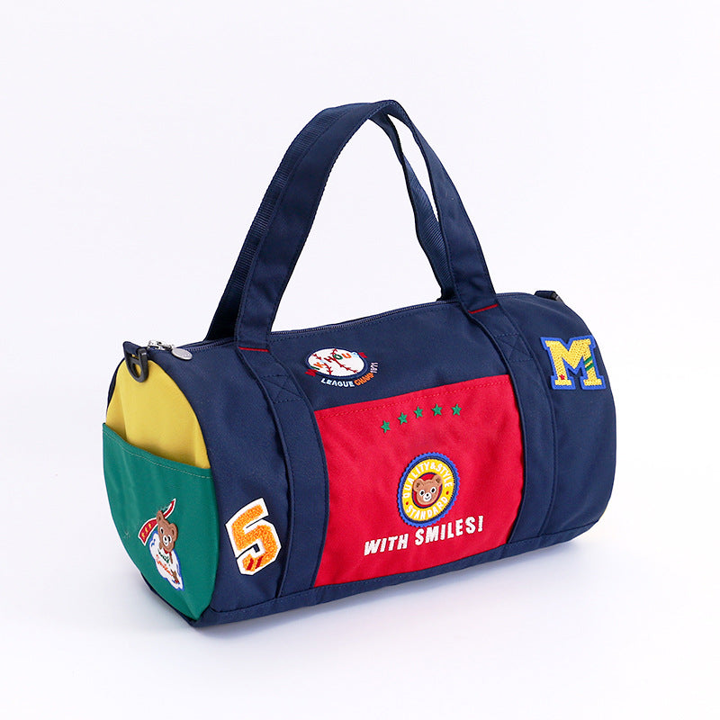 Versatile Baseball Fashion Cartoon Bear Color-matching Sports Satchel, Hanging Bag