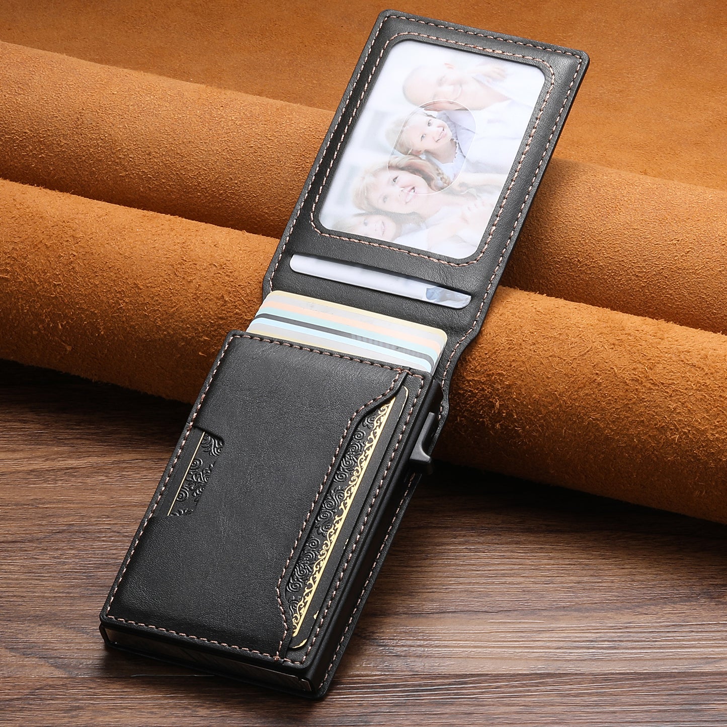 Slot Frame Button Portable Cassette Automatic Pop-up Men's Wallet