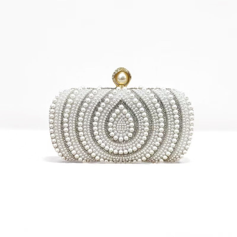 Women's Pearl Fashion Wedding Vintage White Cheongsam Bags